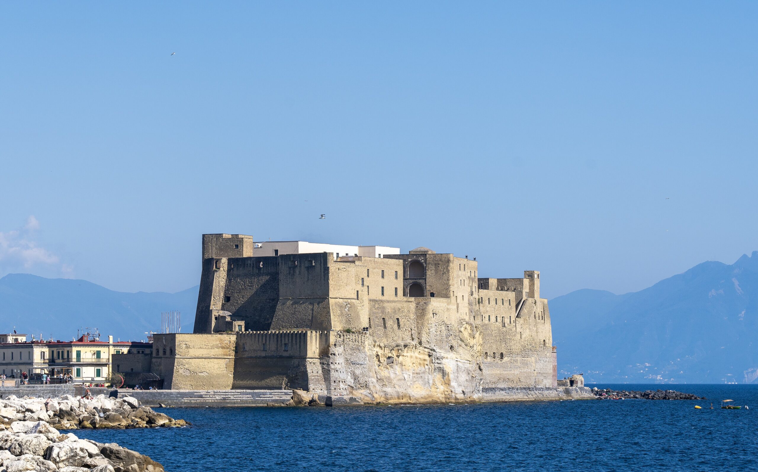 Seaside bars near Castel dellOvo.