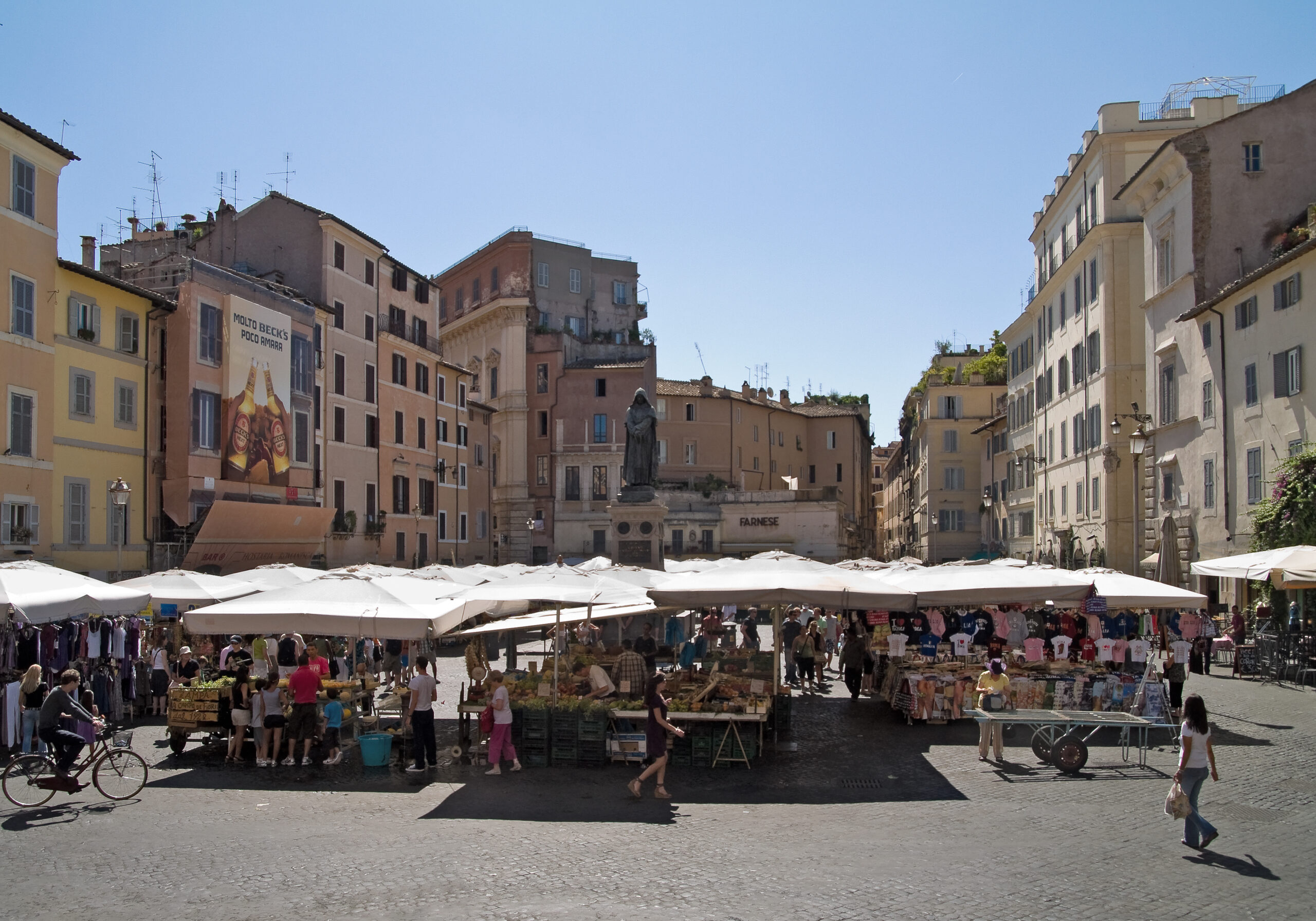 Market stalls at Campo de Fiori.