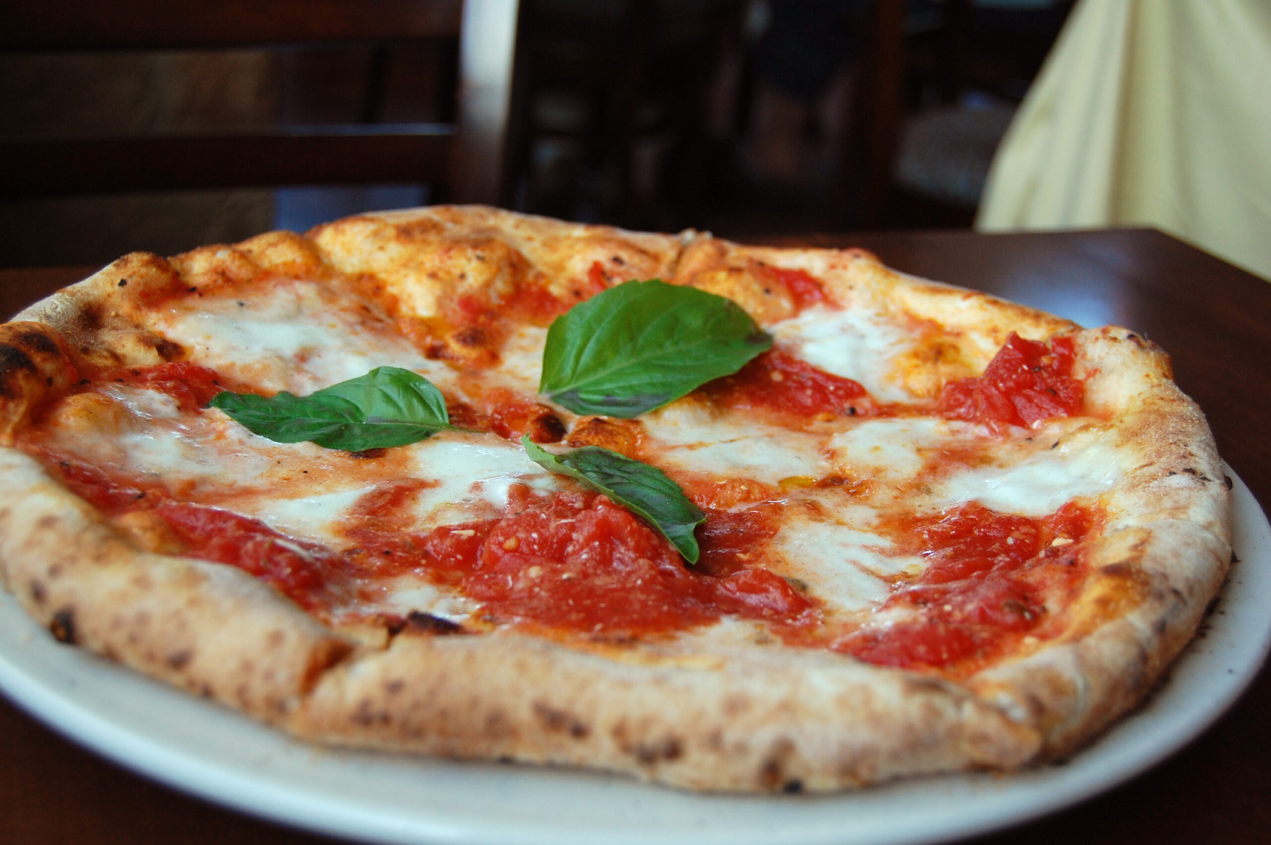 Wood-fired pizza, Naples style.