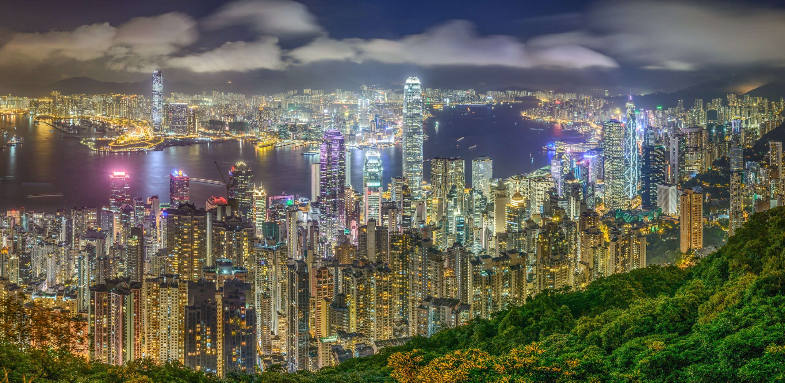 Across Victoria Harbour to Kowloon.