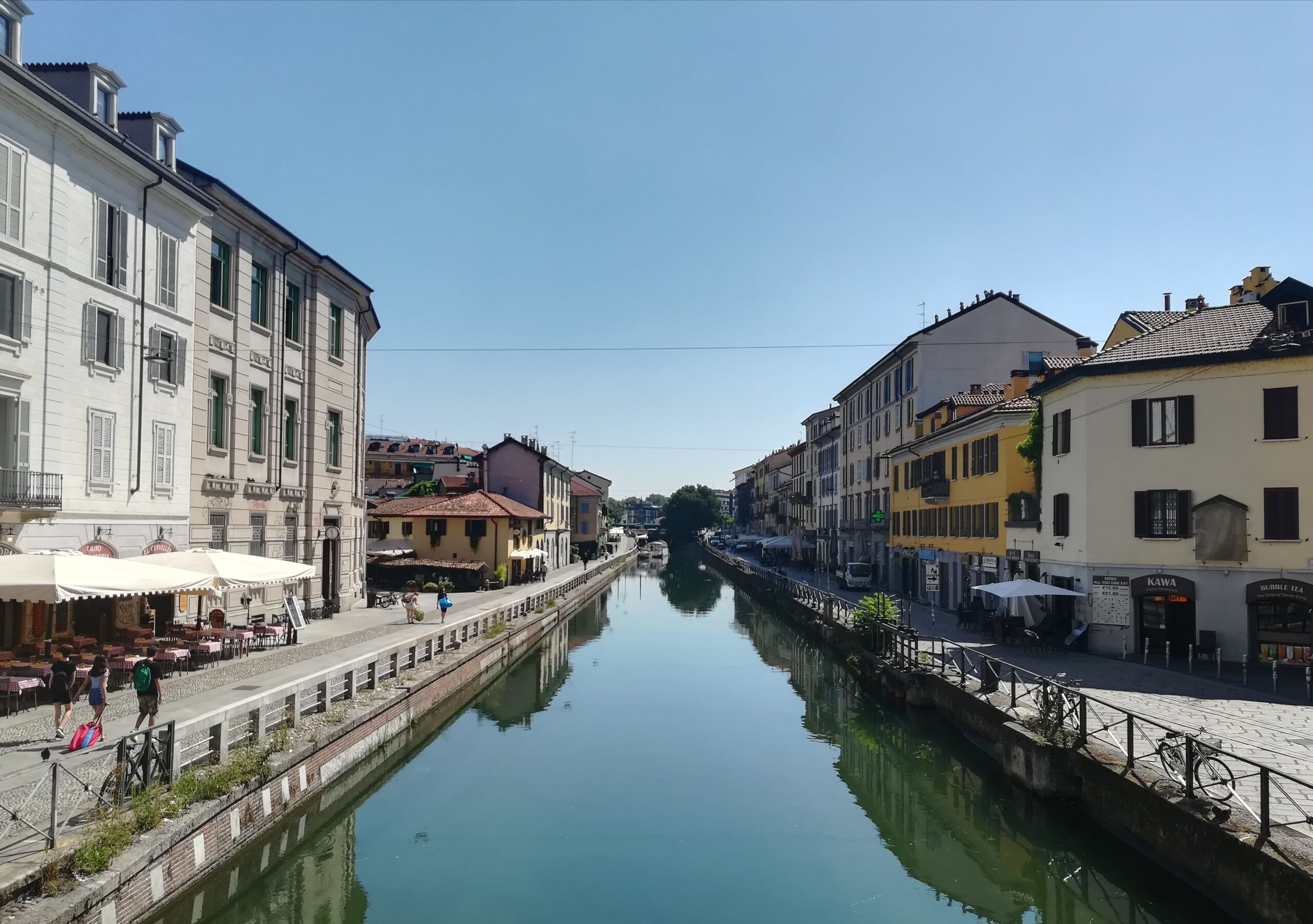 Aperitivo along the Navigli canals.