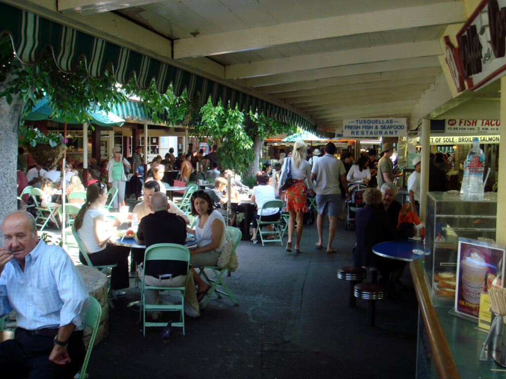 The Original Farmers Market stalls in Los Angeles California