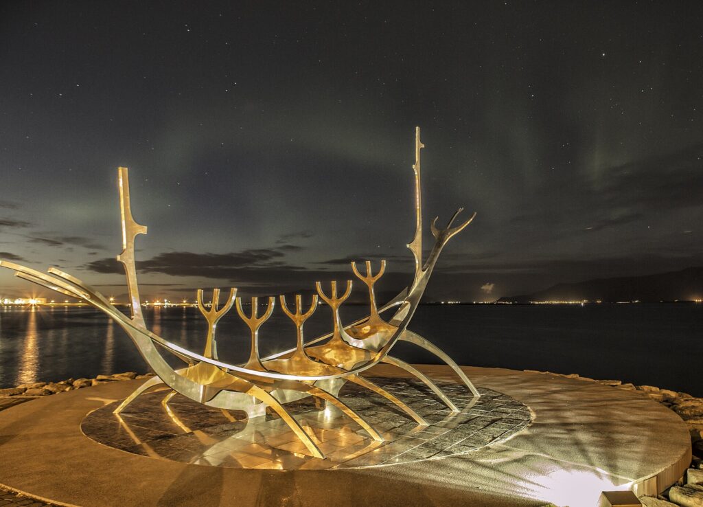 Sun Voyager steel sculpture on the Reykjavik waterfront