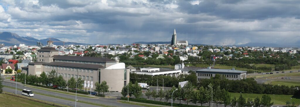 Reykjavik harbour and marina district where Slippbarinn cocktail bar sits