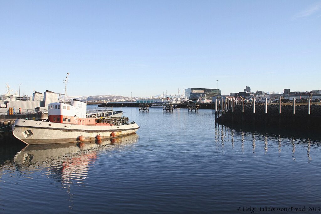 Reykjavik waterfront and old harbour near the downtown hotel district