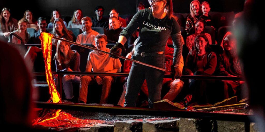 Lava Show molten lava demonstration in central Reykjavik