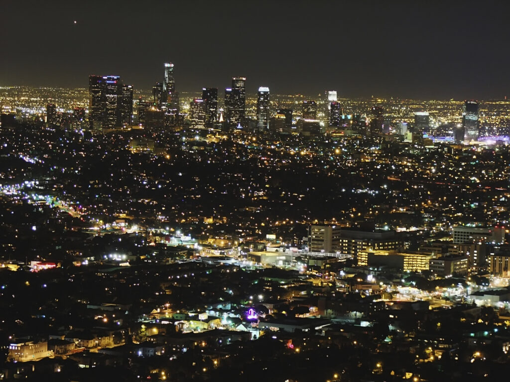 Downtown Los Angeles skyline in California