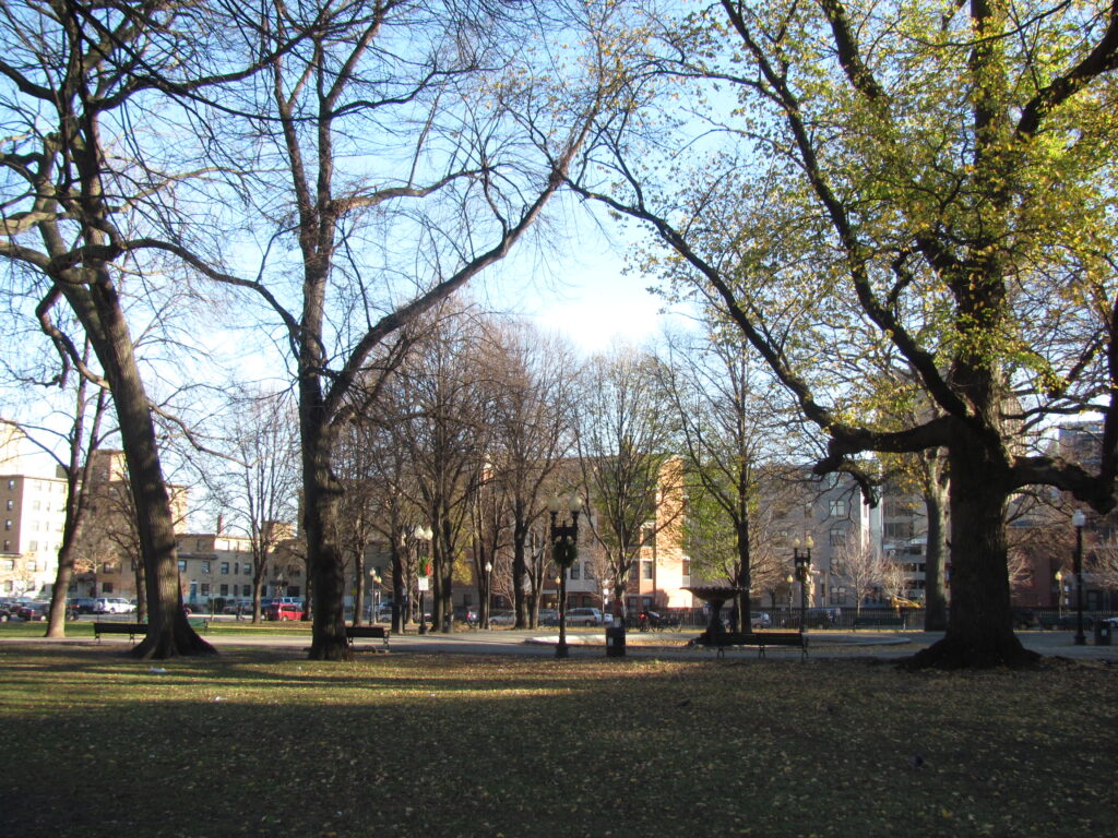 Franklin Square park in the South End Boston Massachusetts