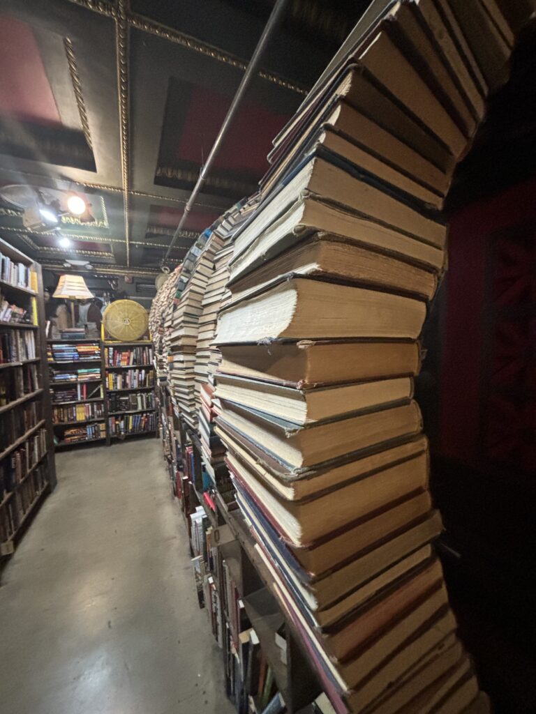 The Last Bookstore book tunnel interior in downtown Los Angeles California