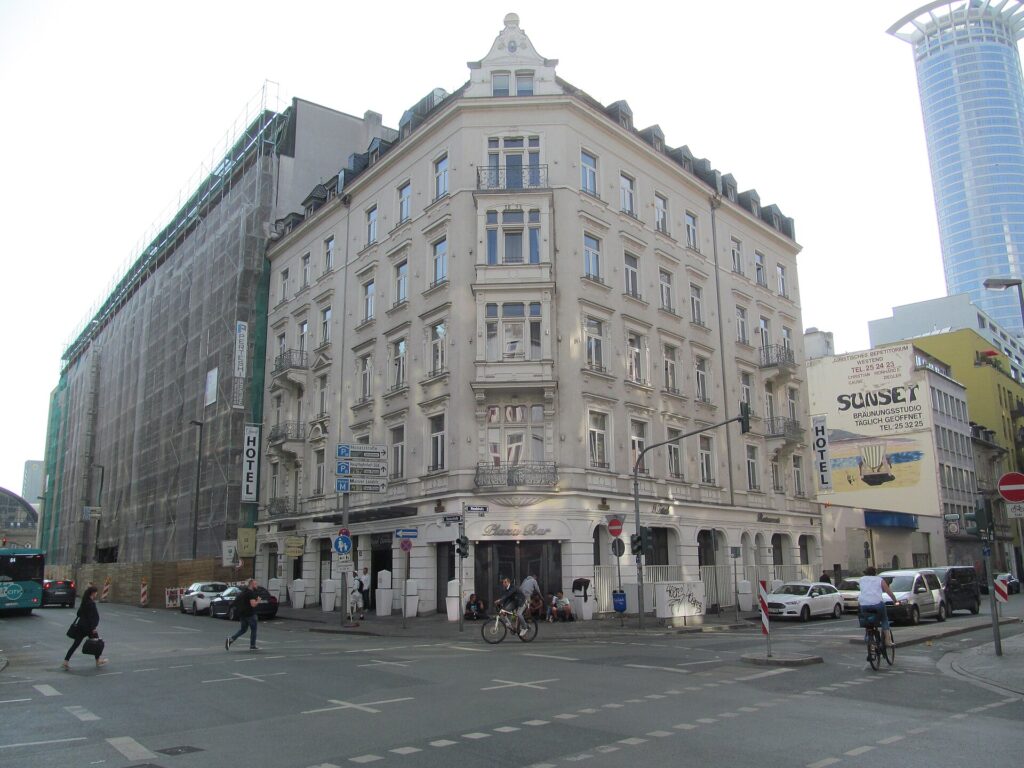A street in the Bahnhofsviertel district of Frankfurt