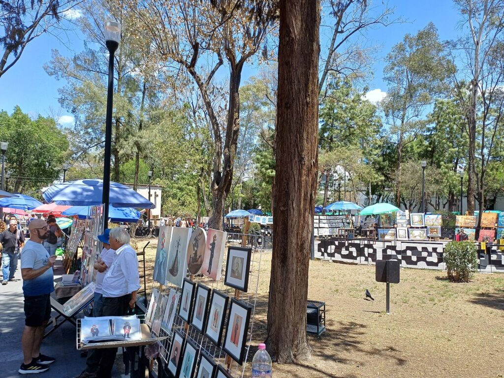 Saturday street market at Plaza San Jacinto in San Angel Mexico City