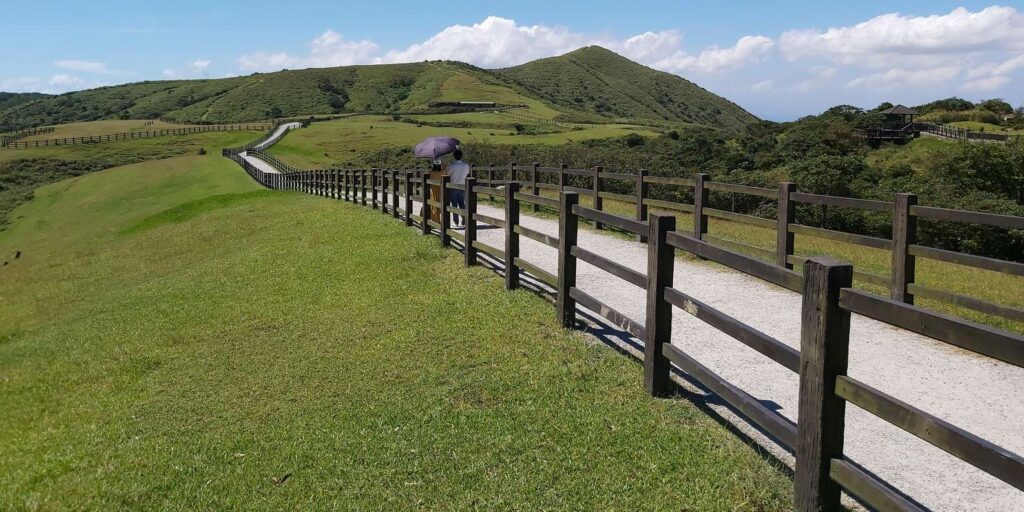 Grassland trail in Yangmingshan National Park near Taipei