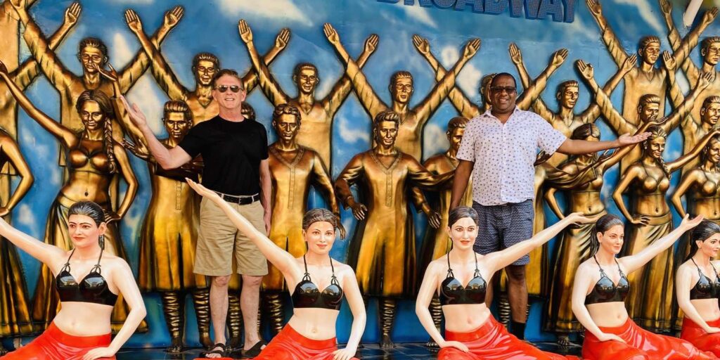 Colourful Bollywood mural on a Mumbai film tour