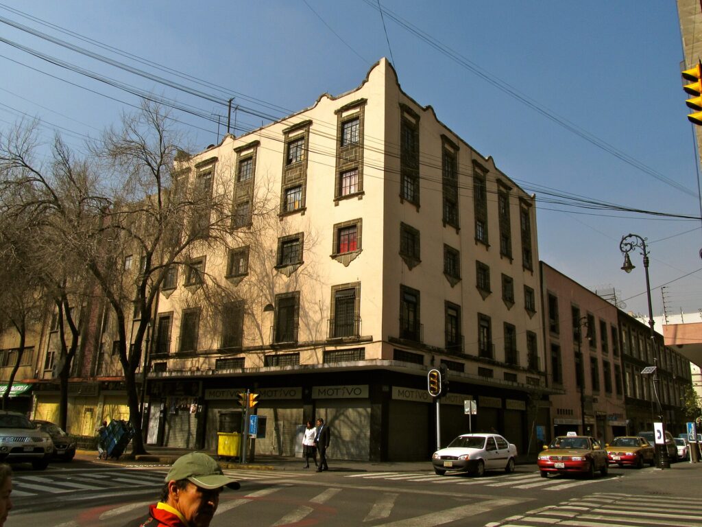 Colonial street corner in the Centro Historico of Mexico City