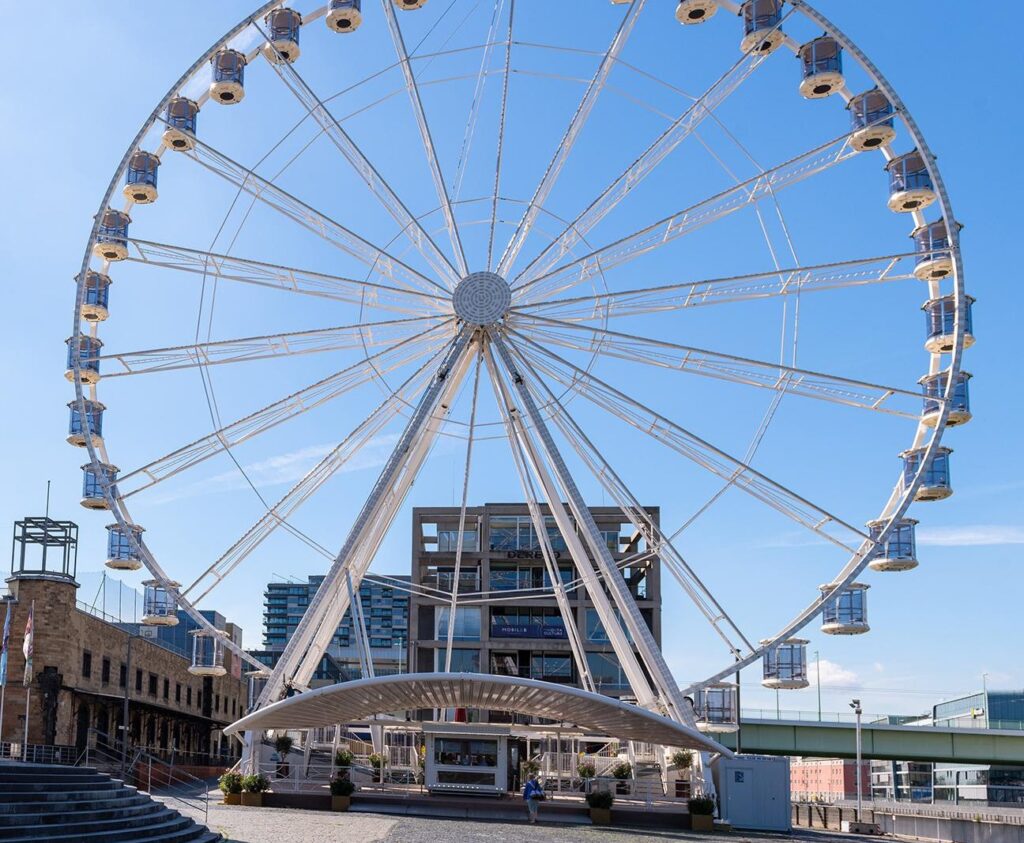 The Ferris wheel by the Chocolate Museum on the Cologne waterfront