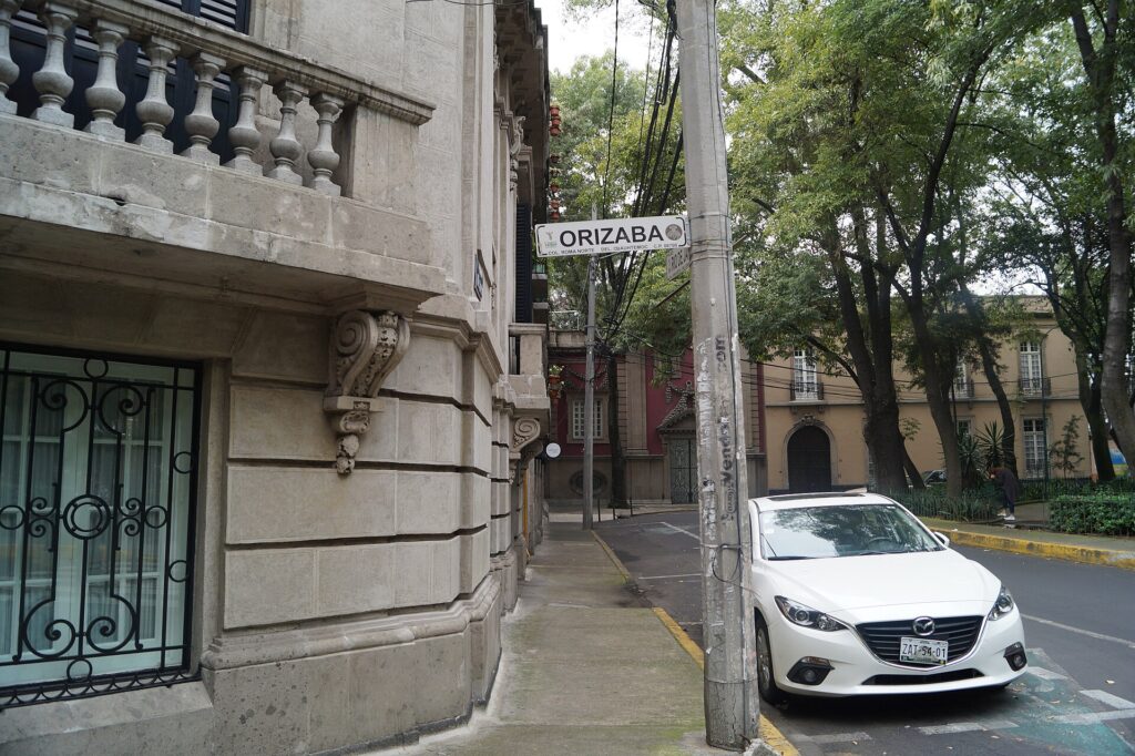 Historic architecture around Plaza Rio de Janeiro in Colonia Roma Mexico City