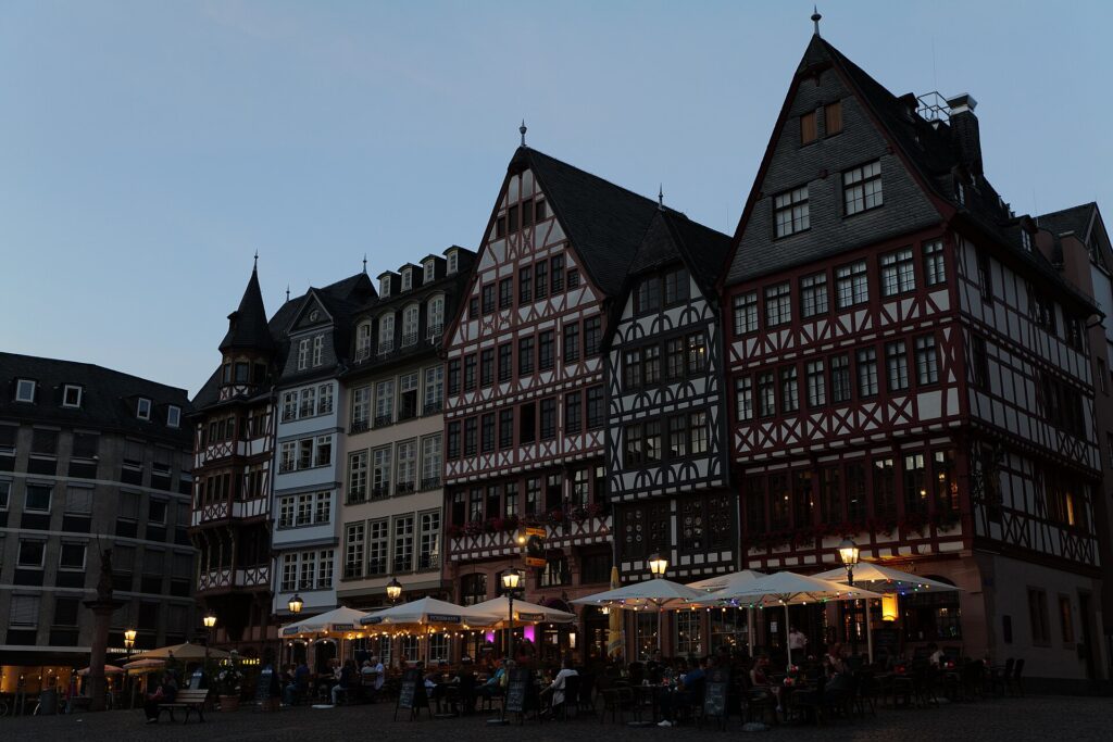 Half-timbered houses in the old town of Frankfurt