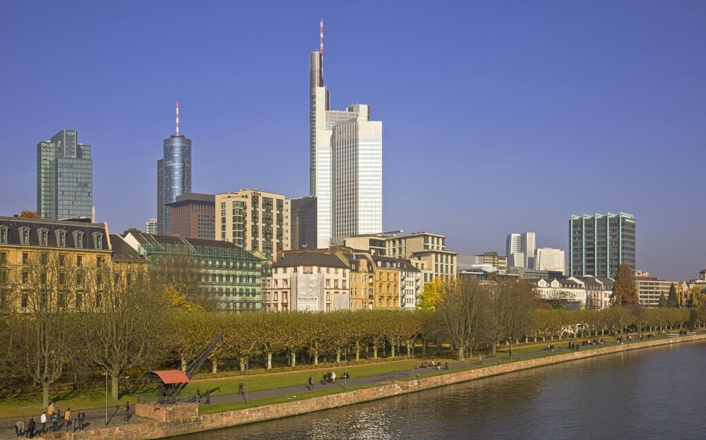 The high-rise skyline of Frankfurt am Main