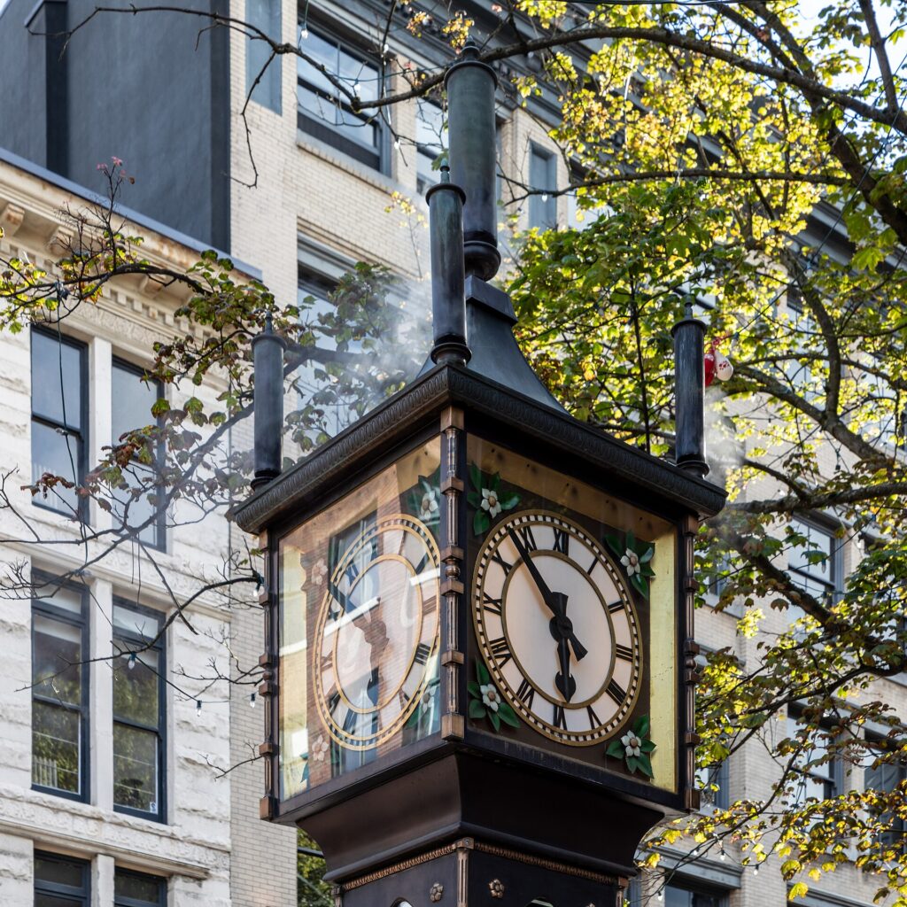 The Gastown steam clock in Vancouver