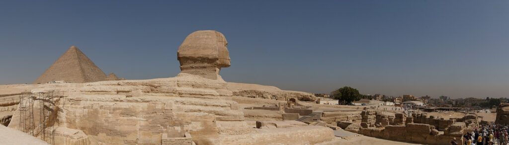 The Great Sphinx and Pyramid of Giza near Cairo
