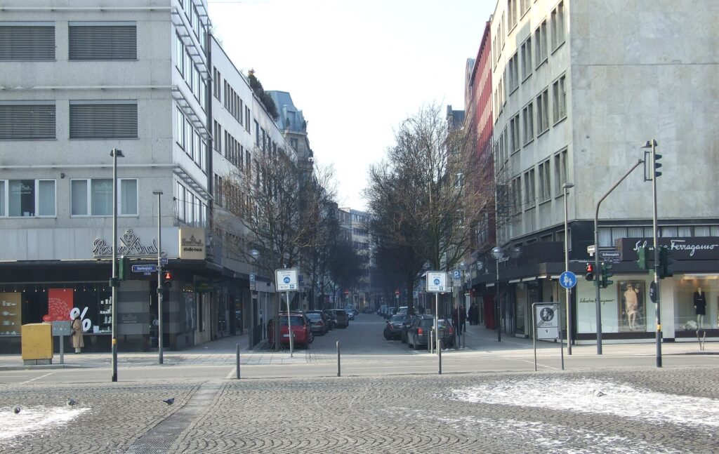 The Goethestrasse luxury shopping street in Frankfurt