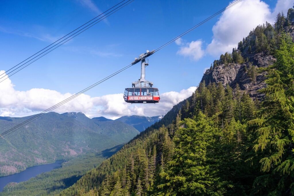 The Grouse Mountain Skyride gondola above Vancouver