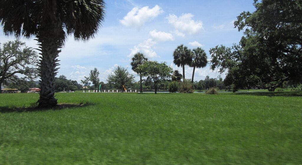 View across Big Lake in New Orleans City Park in Mid-City