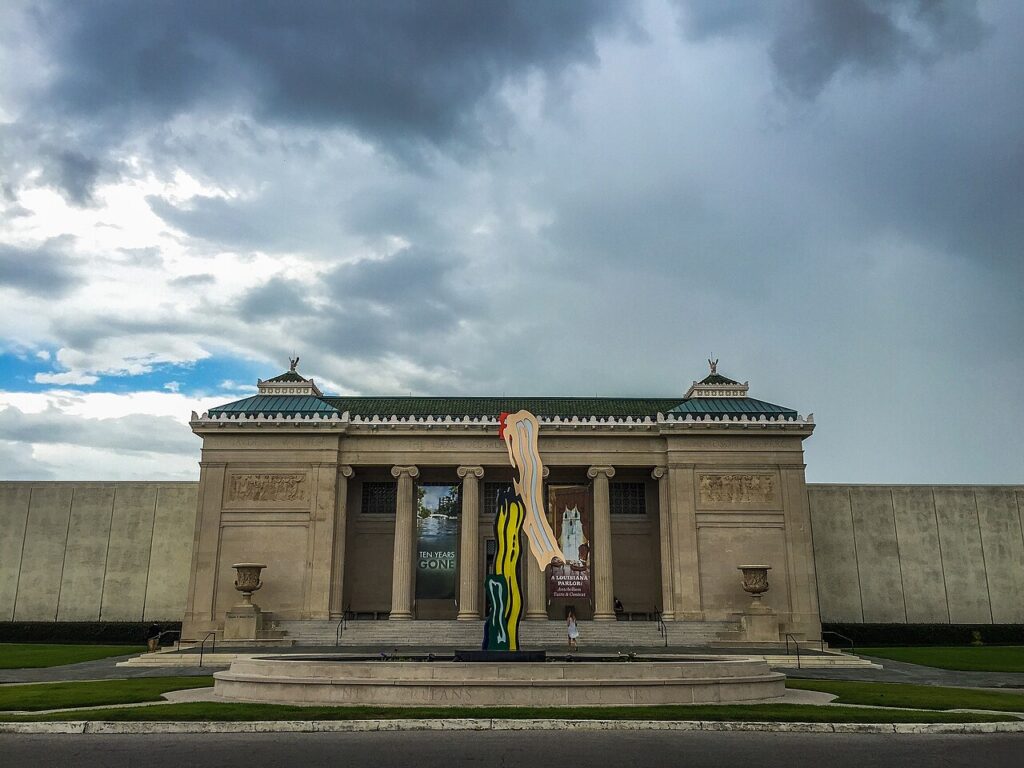 Neoclassical facade of the New Orleans Museum of Art in City Park