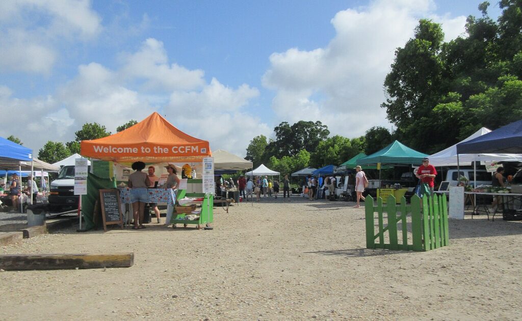 Vendor stalls at the Crescent City Farmers Market in New Orleans