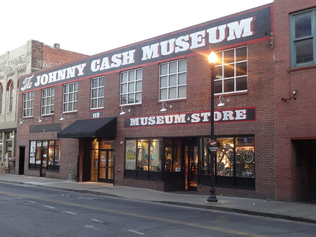 Exterior of the Johnny Cash Museum in downtown Nashville
