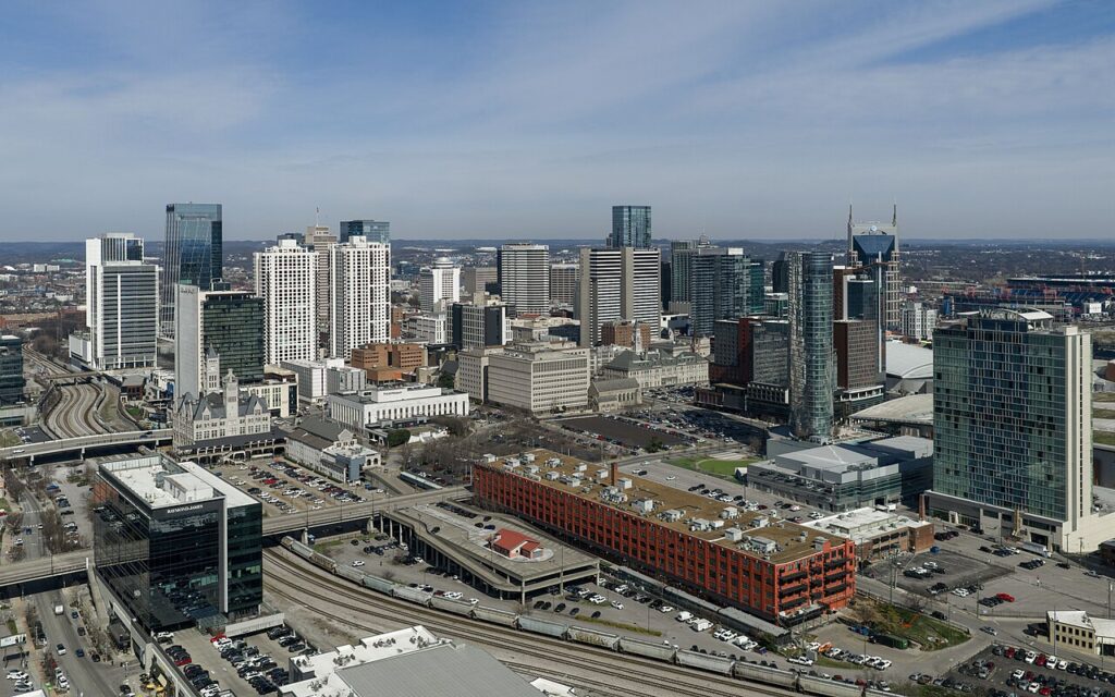 Panoramic view of the downtown Nashville skyline