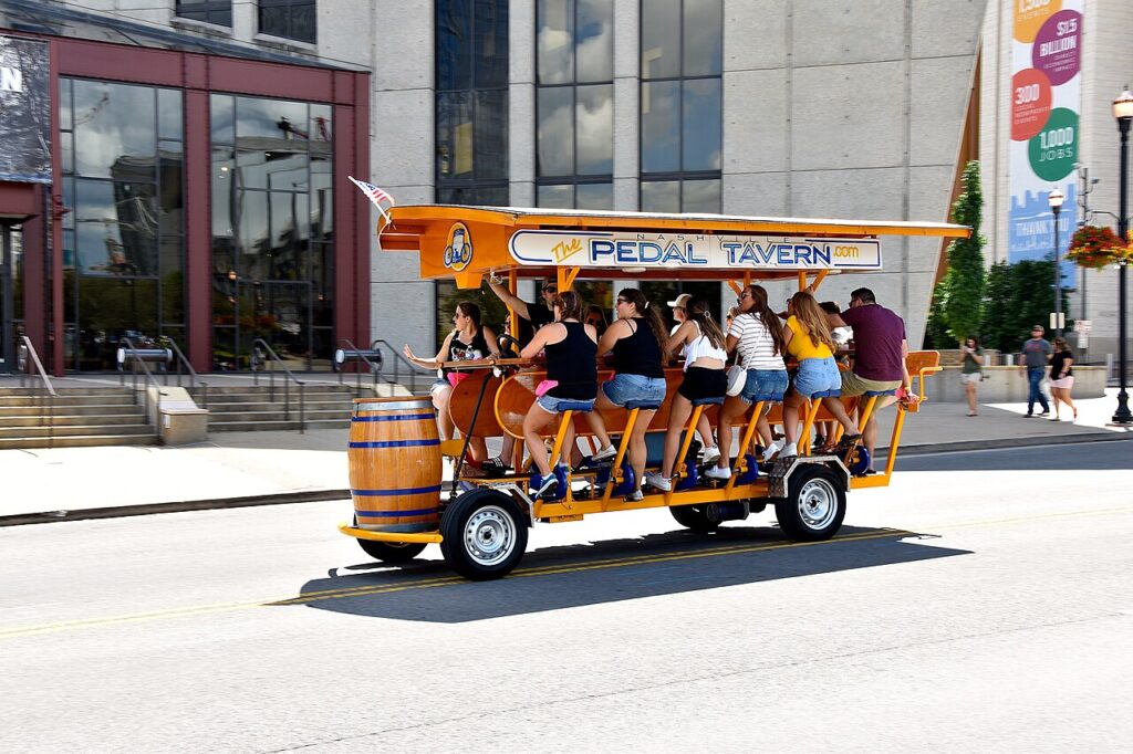 A party pedal tavern rolling through Nashville