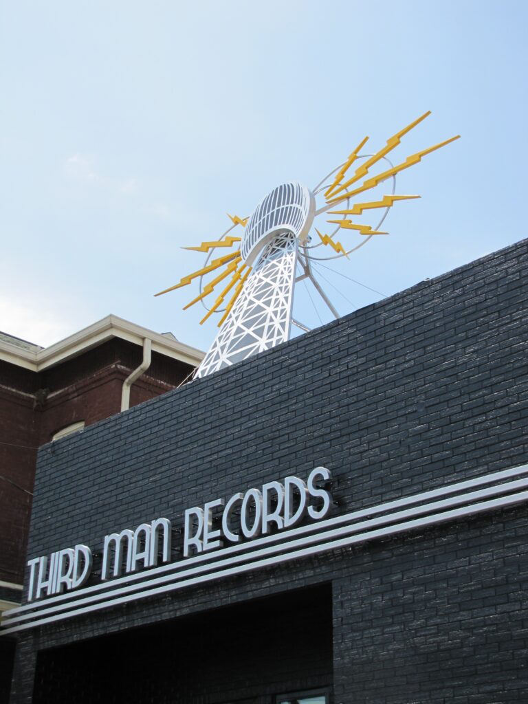 The storefront facade of Third Man Records in Nashville's SoBro