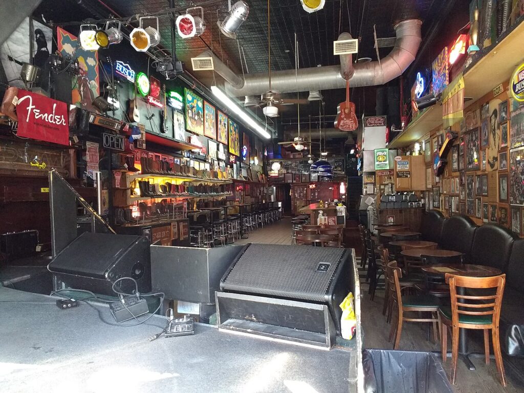Interior of Robert's Western World honky-tonk on Broadway in Nashville
