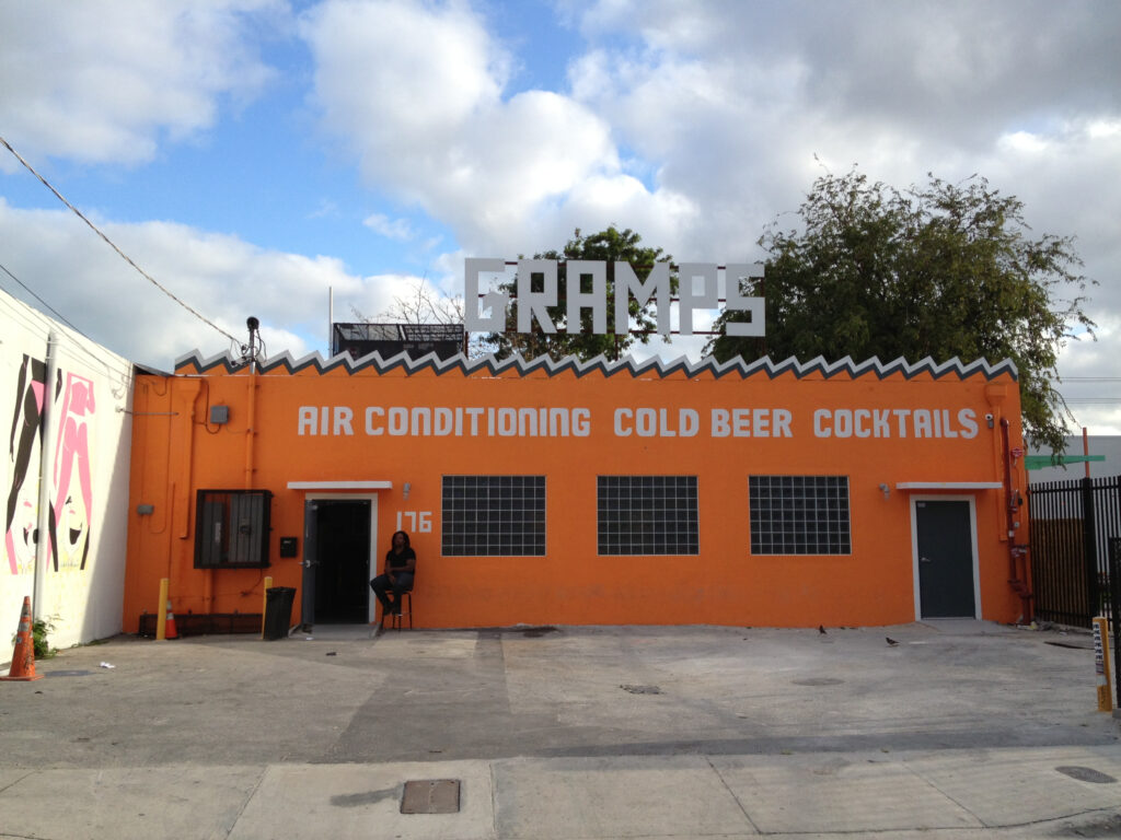 A colorful bar in the Wynwood district of Miami