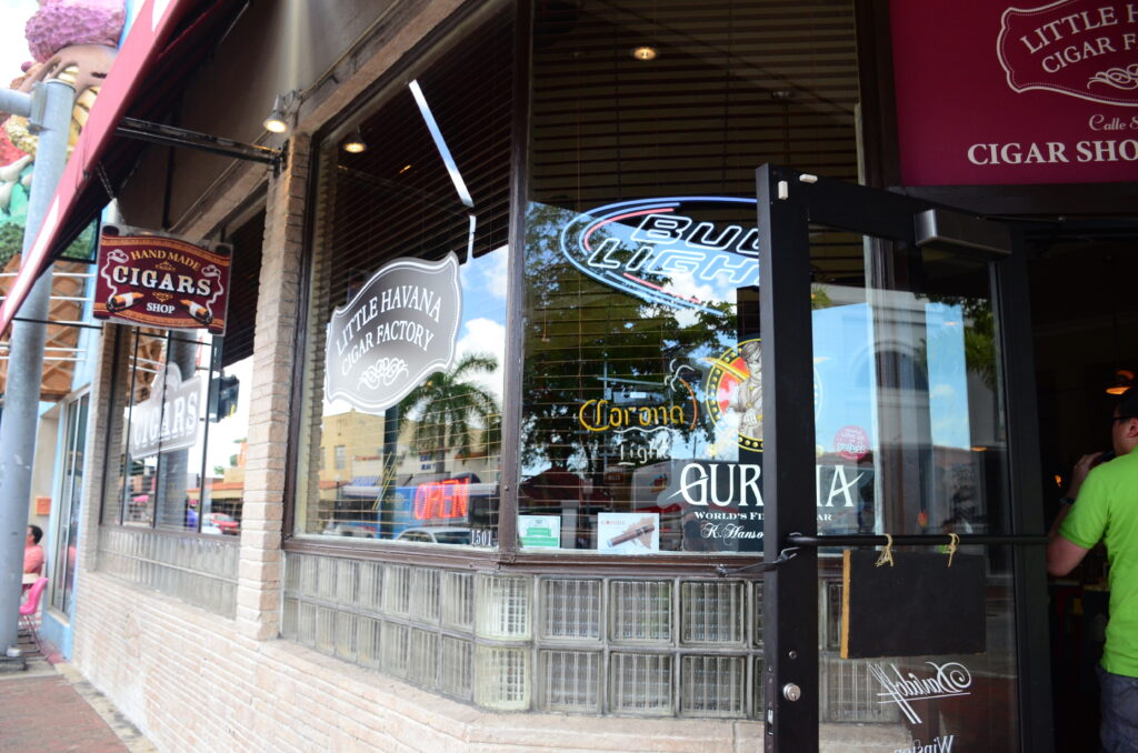 Hand-rolled cigars at a Little Havana cigar shop