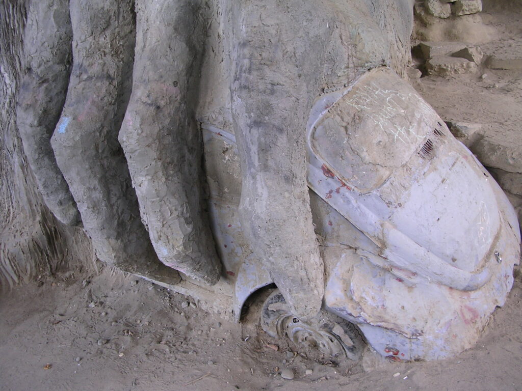 The Fremont Troll sculpture under the Aurora Bridge in Fremont, Seattle