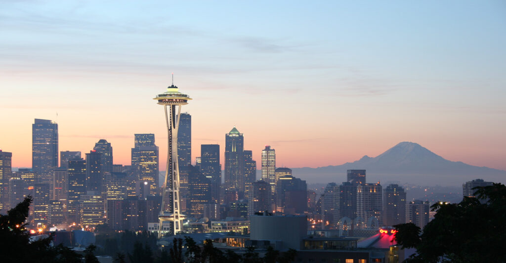 The Space Needle observation tower at Seattle Center