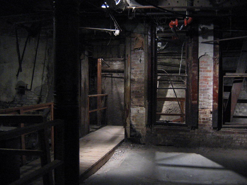 A brick passageway beneath Pioneer Square on the Seattle Underground tour