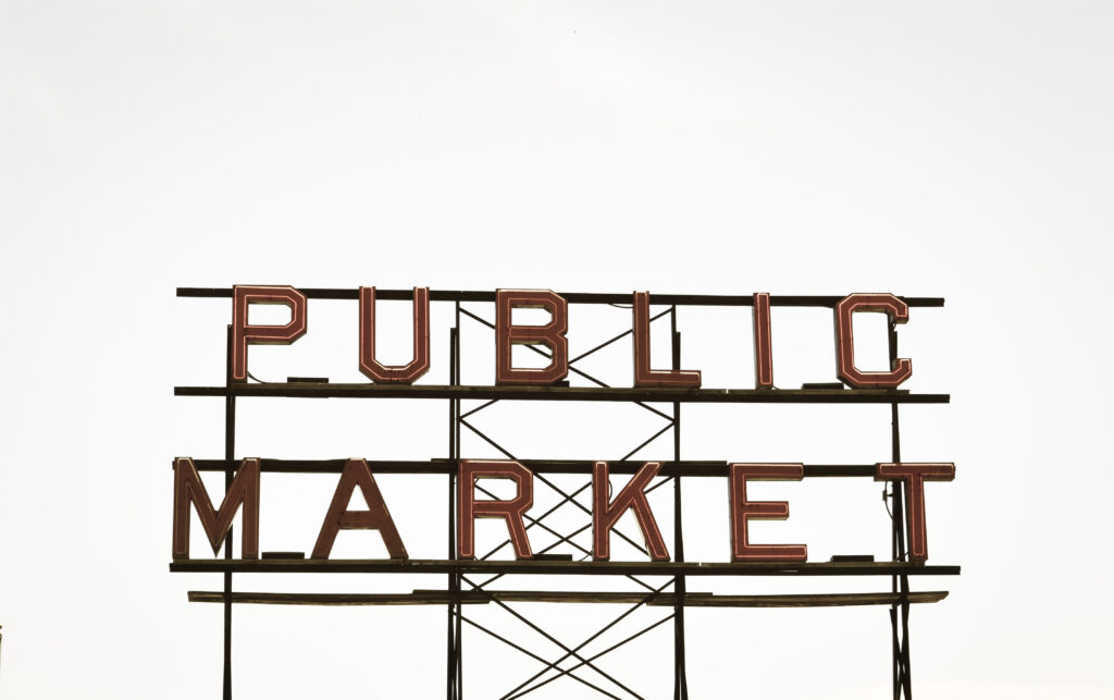 Public Market Center sign at Pike Place, Seattle