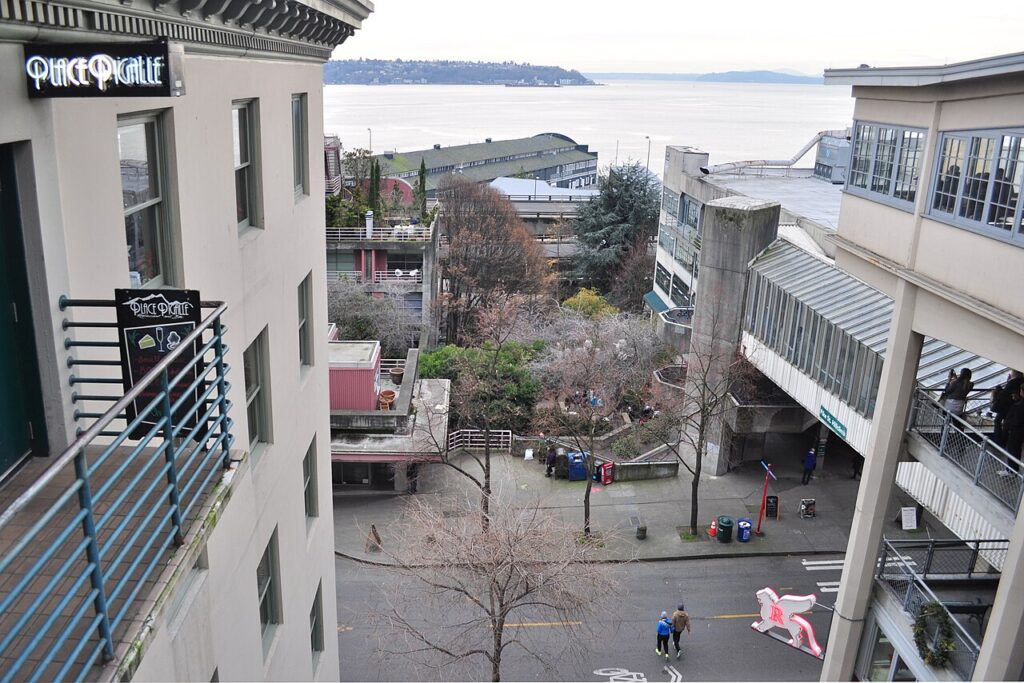 The Pike Street Hillclimb at Pike Place Market, Seattle
