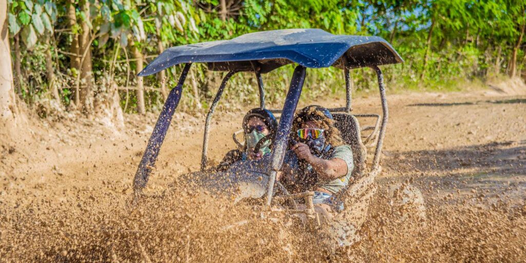 Buggy adventure through the mud near Macao Beach, Punta Cana