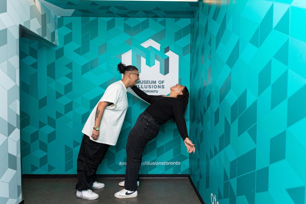 An optical illusion room at the Museum of Illusions in Toronto