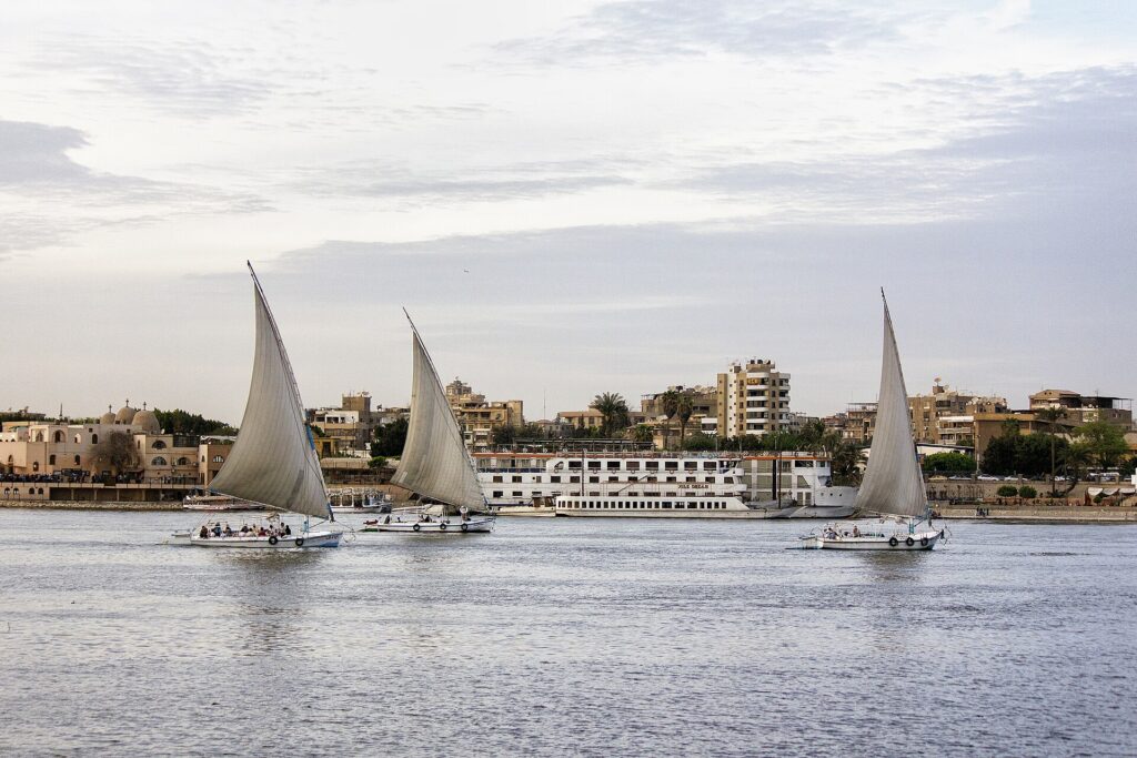 A felucca sailboat on the Nile in Cairo