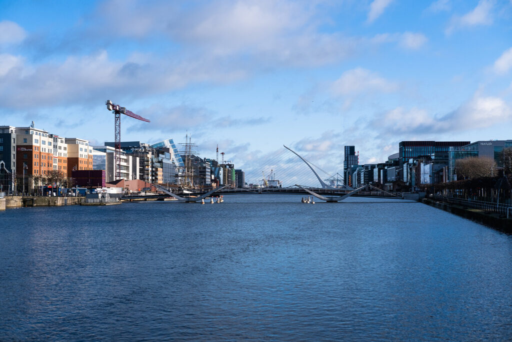 Samuel Beckett Bridge over the River Liffey in Dublin