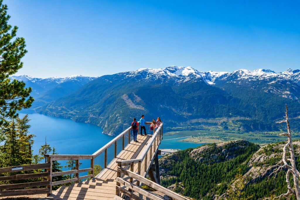 The Sea to Sky Gondola and mountains north of Vancouver