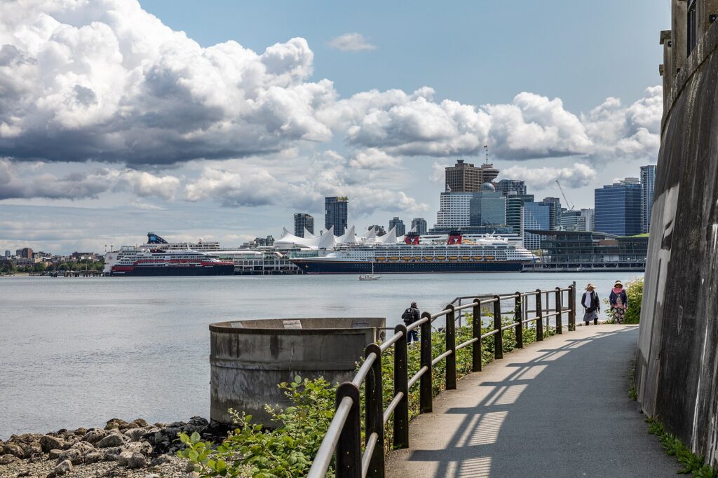 The Stanley Park Seawall path along the water in Vancouver