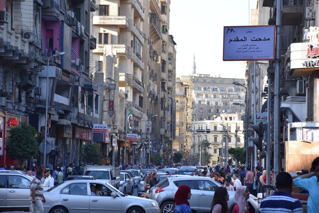 A busy street near Talaat Harb in downtown Cairo