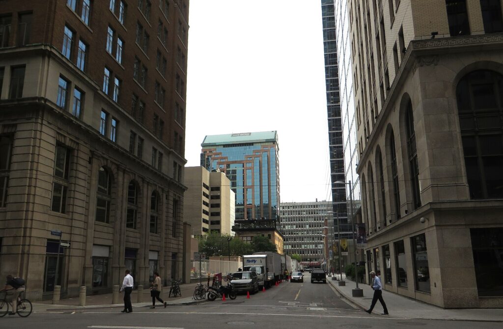 Temperance Street in the Toronto financial district