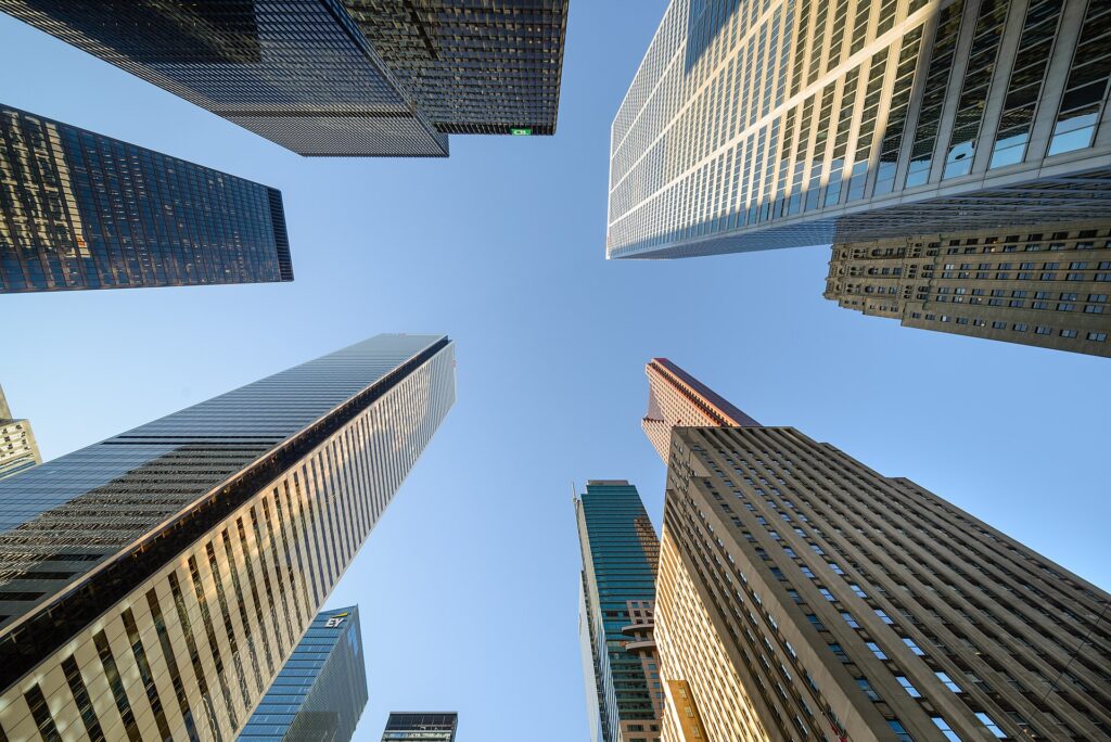 The office towers of the Toronto financial district